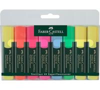 Faber-Castell 154862 - Surligneur TEXTLINER 48 Promo, 1 - 5 mm, étui de 8, contenu : 3x jaune, 1x vert, orange, rose, bleu, rouge de chaque