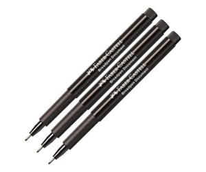 Faber-Castell 155499 Feutre d'écriture BROADPEN 1554 noir (Lot de 3)