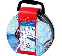 Faber-Castell 155538 - Feutres Connector mallette football, étui métallique 33 pièces au format mallette