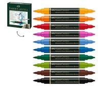 Faber-Castell 160308 - Marqueur aquarelle Albrecht Dürer à double pointe, étui de 5 pièces, marqueur à pointe fibre et pinceau