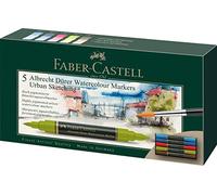 Faber-Castell 160310 - Marqueur aquarelle Albrecht Dürer à double pointe, étui de 10, marqueur à pointe fibre et pinceau