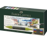 Faber-Castell 160310 - Marqueur aquarelle Albrecht Dürer à double pointe, étui de 10, marqueur à pointe fibre et pinceau