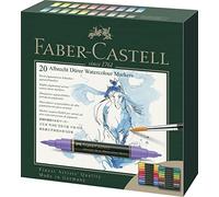 Faber-Castell 160320 - Marqueur aquarelle Albrecht Dürer à double pointe, étui de 20 pièces, marqueur à pointe fibre et pinceau