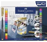 Faber-Castell 160730 - Set de marqueurs créatifs, 30 marqueurs permanents, set de stylos pour papier, verre, plastique et bien plus encore.