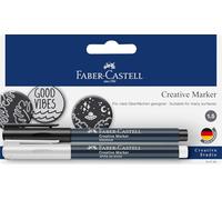 Set 2 Marqueurs Créatifs Faber-Castell Blanc et Noir Blanc et Noir E