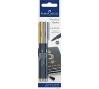 Faber-Castell 160796 - Lot de marqueurs métalliques Doré/argenté