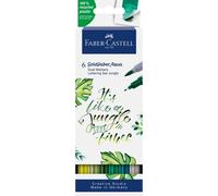 Faber-Castell 164517 - Goldfaber Aqua Dual Marker, Jungle, avec pointe pinceau et pointe fineliner, étui de 6 pièces