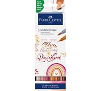 Faber-Castell 164518 - Goldfaber Aqua Dual Marker, Boho, avec pointe pinceau et pointe Fineliner, étui de 6 pièces