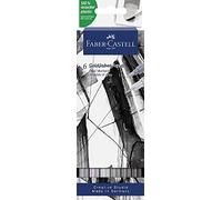 Faber-Castell 164522 - Goldfaber Aqua Dual Marker, dans les tons de gris, avec pointe pinceau et pointe fineliner, étui de 6 pièces