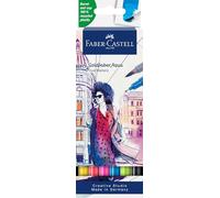 Faber-Castell 164606 - Goldfaber Aqua Dual Marker, avec pointe pinceau et pointe fineliner, étui de 6 pièces