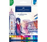 Faber-Castell 164624 - Goldfaber Aqua Dual Marker, avec pointe pinceau et pointe fineliner, étui de 24 pièces