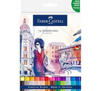 Faber-Castell 164624 - Goldfaber Aqua Dual Marker, avec pointe pinceau et pointe fineliner, étui de 24 pièces