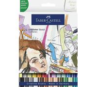 Faber-Castell 164724 - Goldfaber Sketch Marker, étui de 24 pièces Marqueur à alcool avec pointe Brush et pointe Fineliner