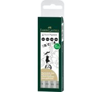 Faber-Castell 167004 Stylo à encre ECCO PIGMENT - Set de 4 (0,2/0,4/0,6/0,8 mm)