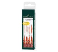 Faber-Castell 167102 Feutre PITT artist pen sanguine étui de 4 S/F/M/B