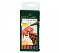 Faber-Castell Feutre PITT Artist Pen 167106 Couleurs terre Étui de 6