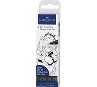 Faber-Castell 167132 Feutre PITT artist pen Manga black étui de 4