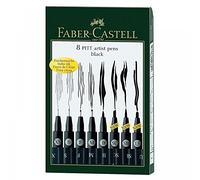 Faber-Castell 167137 Feutre PITT artist pen noir étui de 8