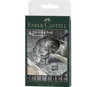 Faber-Castell 167171 FABER-CASTELL Tuschest. Pitt Artist Pen Grey&Black 8er