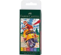 Faber-Castell 167174 - Crayon à encre de Chine Pitt Artist Pen, Colour wheel, B, étui de 6 pièces