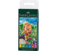 Faber-Castell 167177 - Crayon à encre de Chine Pitt Artist Pen, Springtime, B, étui de 6 pcs.