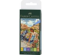 Faber-Castell 167178 - Crayon à encre de Chine Pitt Artist Pen, Summer vibes, B, étui de 6 pièces