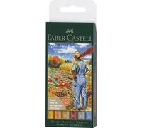 Faber-Castell 167179 - Crayon à encre de Chine Pitt Artist Pen, Automne, B, étui de 6 pièces