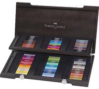 Faber-Castell 167400 Pitt Artist Pens Coffret En Bois, 90 Stylos Avec Pointe Pinceau, Encre Imperméable, Couleurs Permanentes Résistantes à la Lumière Pour le dessin et le Croquis