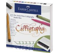 Faber-Castell 167512 FABER-CASTELL Crayon à encre de Chine PITT artist pen, boîte de 12 pièces pour l'atelier