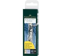 FABER-CASTELL 167804 - Stylos à encre Pitt Artist Pen Soft Brush, Etui de 4 stylos pinceaux