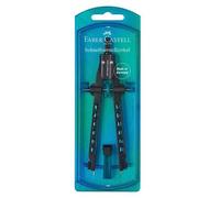 Faber-Castell 174340 Compas à réglage rapide, bleu avec équerre d'origine 14 cm (avec poignée)