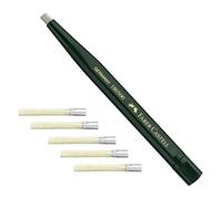 Faber-Castell 180300 - Stylo rotatif avec gomme en verre, couleur de la tige : vert + 5 mines de rechange 180600