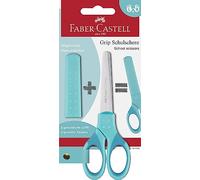 Faber-Castell Ciseaux scolaires 181554 – protection des lames, zone de préhension souple – turquoise