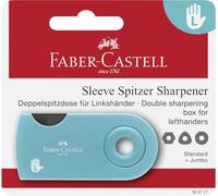 Faber-Castell 182777 - Taille-crayon double manche turquoise pour gauchers