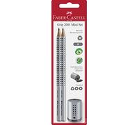 Faber-Castell 183700 - Simple Taille-crayon Grip 2001 Mini 2 crayons et 1 mini taille-crayon Spitzdose Mini mit Bleistift