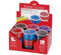 FABER-CASTELL 185418 Taille-crayons en boîte double couleurs assorties