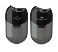 Faber-Castell - 183500 - Taille-crayon double - Couleur du boîtier : noir/transparent (2 taille-crayons)