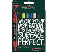 FABER-CASTELL - Kit de marqueurs acryliques Multimark Basic, 6 couleurs