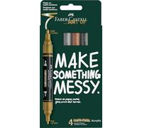 FABER-CASTELL - Kit de marqueurs acryliques Multimark Metallic, 4 couleurs