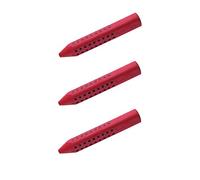Faber-Castell 187101 Gomme triangulaire Grip 2001 (3 x rouges)