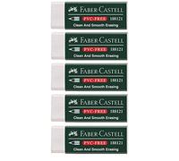 Faber-Castell 188121 - Gomme 7081 N sans PVC - Plastique (5 gommes, blanc)