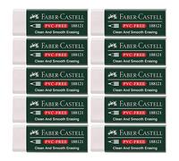 Faber-Castell 188121 Lot de 10 gommes 7081 N sans PVC, en plastique (blanc)