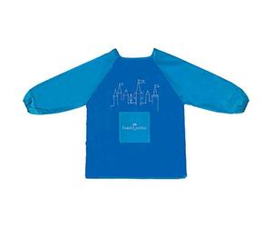 Faber-Castell 201203 - Tablier de peinture enfant, taille 110 cm, bleu, blouse de peinture pour protéger les vêtements