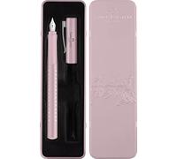Faber-Castell 201515 - Stylo Sparkle, largeur de plume M, rose, dans un étui cadeau