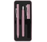 Faber-Castell 201528 - Set d'écriture Grip 2010, stylo bille et stylo plume, rose shadows, 1 pièce