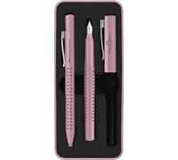 Faber-Castell 201528 - Set d'écriture Grip 2010, stylo bille et stylo plume, rose shadows, 1 pièce