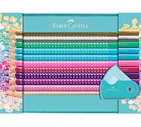 Faber-Castell 201641 Coffret cadeau Sparkle, 20 crayons de couleur et 1 taille-crayon Mini, Multicolore