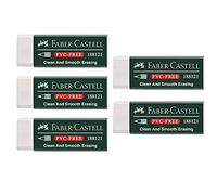 FABER-CASTELL 205002 Lot de 5 gommes 188121 sans PVC Blanc