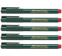 FABER-CASTELL 205006 - Feutre Finepen 1511, 0,4 mm, rouge, 5 pièces