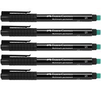 FABER-CASTELL 205020 Multimark S 152399 Lot de 5 marqueurs permanents Noir